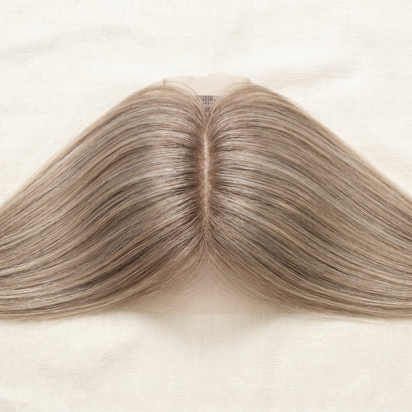 QOGH Hair Topper Solid Colour #18A-Ash top view parting