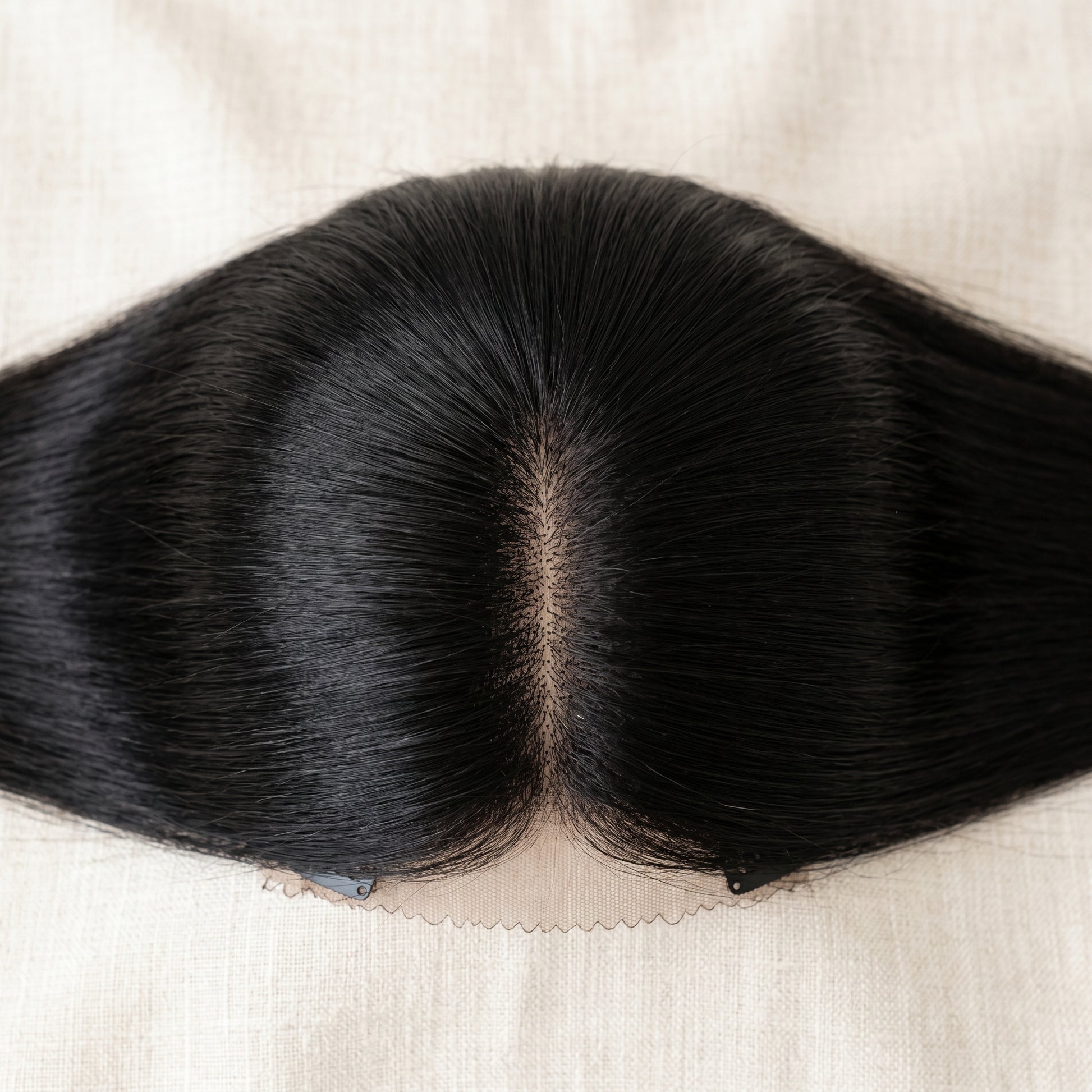 QOGH Hair Topper Solid Colour #1 top view parting