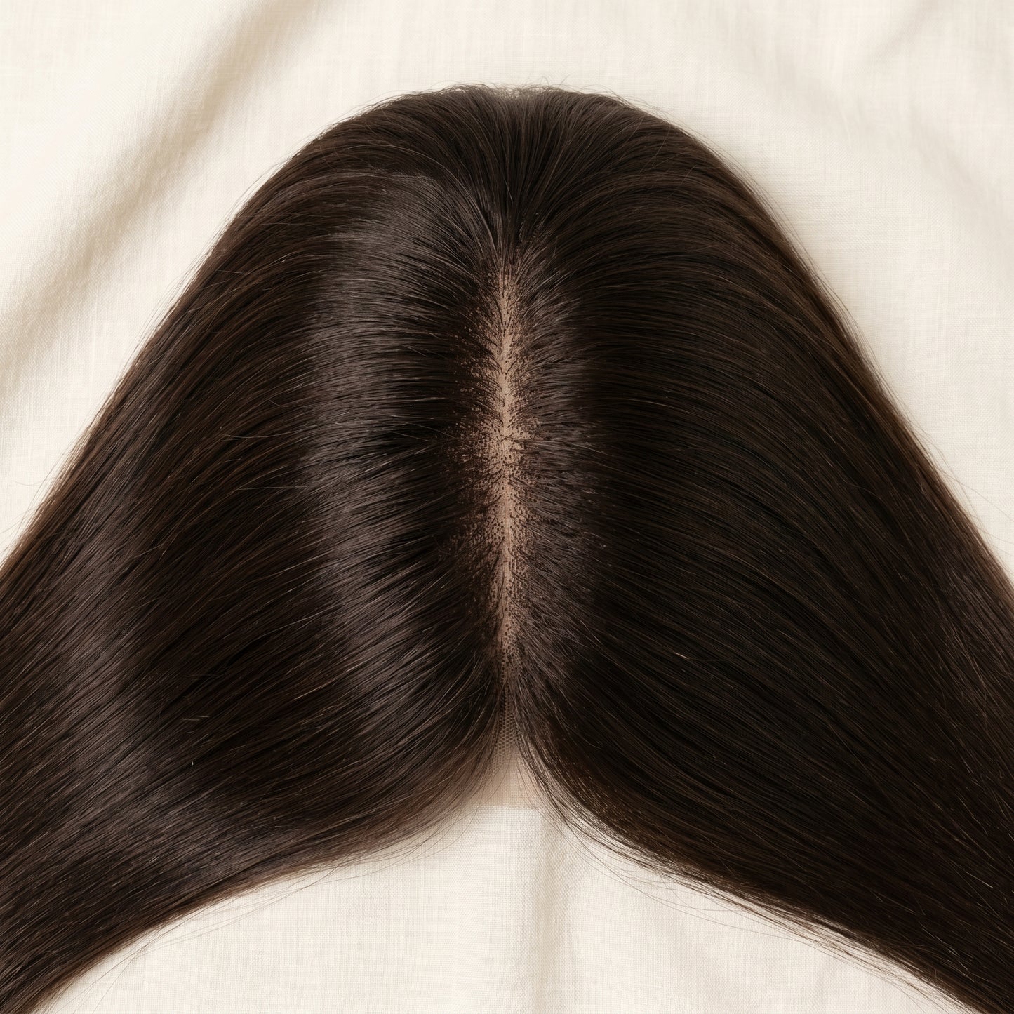 QOGH Hair Topper Solid Colour #2 top view parting