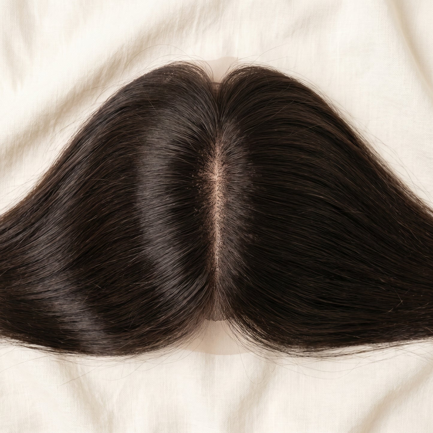 QOGH Hair Topper Solid Colour #4 top view parting