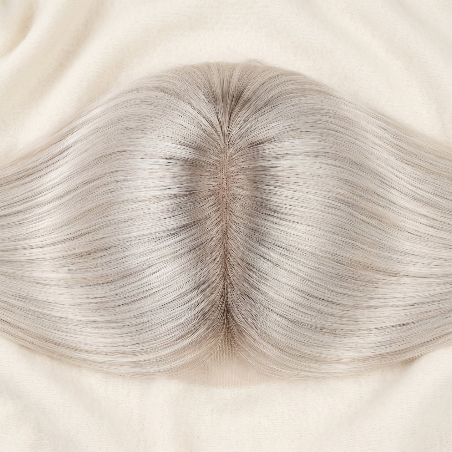 QOGH Hair Topper Solid Colour #60 top view parting