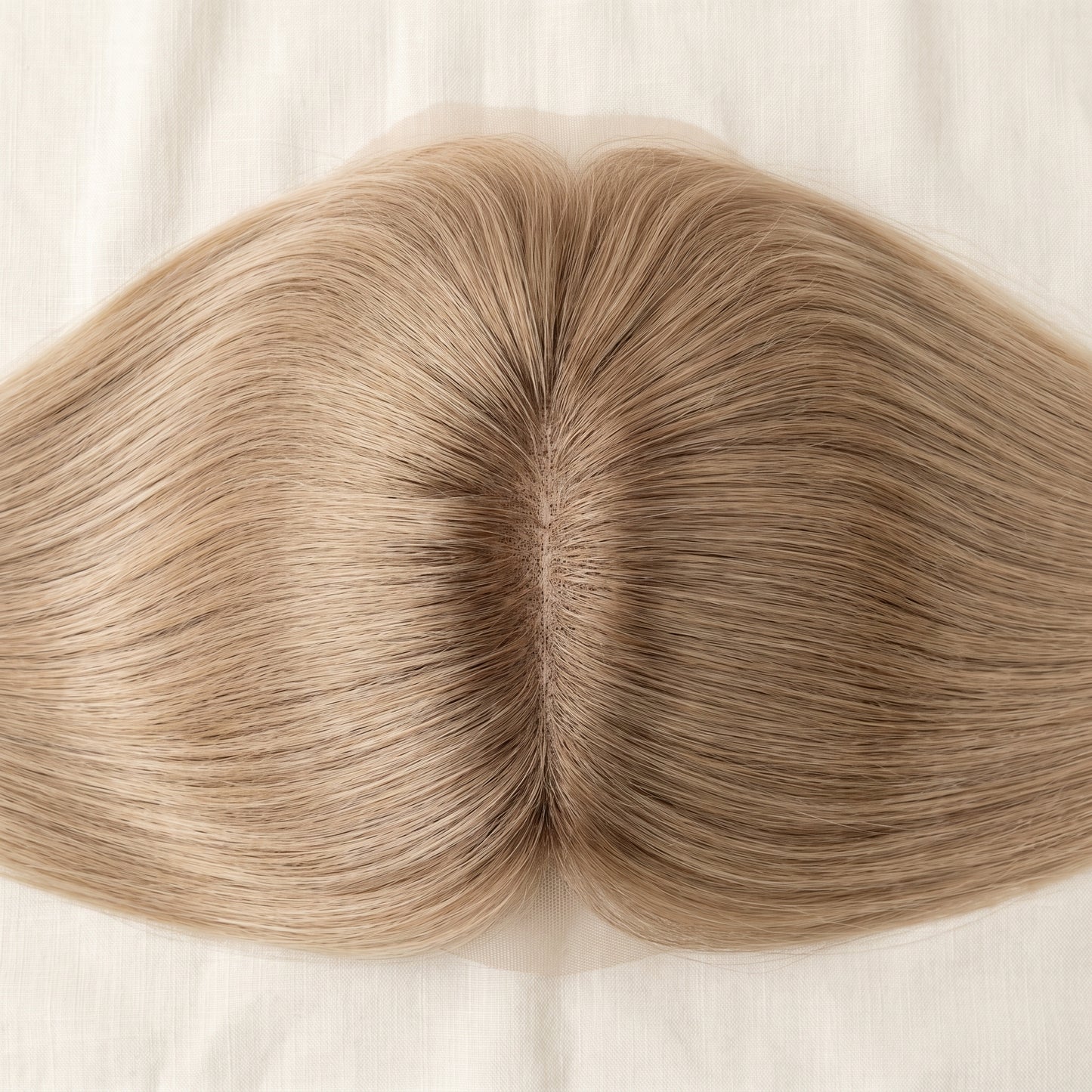 QOGH Hair Topper Solid Colour #9A-Ash top view parting