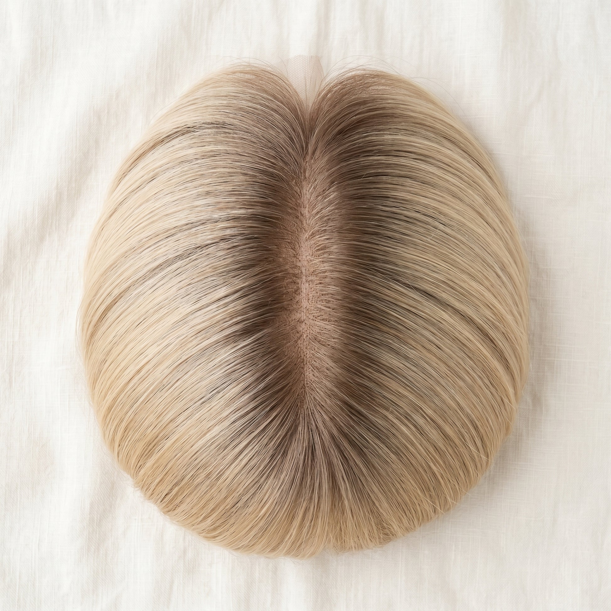 QOGH Hair Topper Rooted P8/613 top view parting